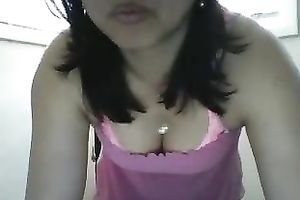 Amateur cute sweetheart flashed my ally her all body during the time that posing on livecam