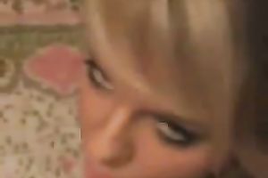 Petite blond girlfriend masturbates 1st and then eats my penis