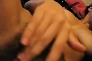 Damn hot and super emotional dark brown of my ally masturbated fur pie