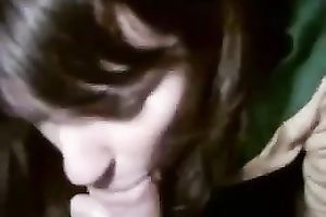 Cute emotional dark brown housewife made my buddy's evening ideal with her BJ