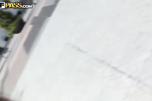 Long haired girlie bonks with her BF at 1st date