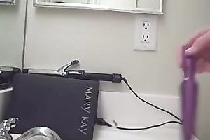 My charming nerdy girlie disrobes to masturbate her twat a bit