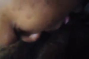 Horny and thirsty swarthy slutwife engulfing my large dark cock like greedy for cum doxy