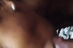 Horny and thirsty swarthy slutwife engulfing my large dark cock like greedy for cum doxy