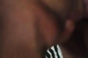 Horny and thirsty swarthy slutwife engulfing my large dark cock like greedy for cum doxy