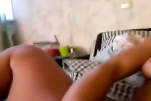 Sexy breasty and tanned dark brown babe shared with me her selfie sex tape