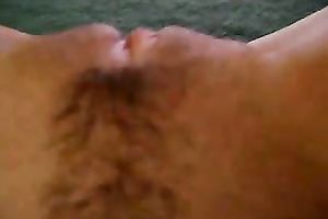 Selfie of my cute college girlfriend diddling her twat with sex-toy