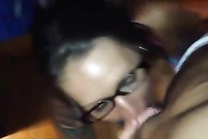 Nerdy tattooed dark head did her most good whilst blowing my lollicock