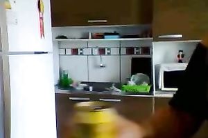 Pretty light haired girlie works on livecam and flashes her large boobies