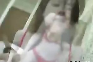 My Asian girlfriend rides my weenie and her big full natural jugs bounce in front of my face