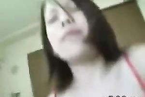 My Asian girlfriend rides my weenie and her big full natural jugs bounce in front of my face