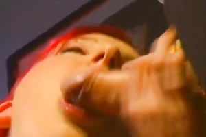 Chick with dyed hair blows and acquires her cookie team-fucked unfathomable