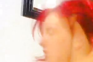 Chick with dyed hair blows and acquires her cookie team-fucked unfathomable