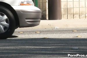 Blonde stranger hottie on the bench acquires a sex toy slap