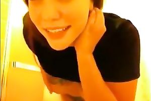 Mouth watering housewife showing wet jugs and large arse on livecam