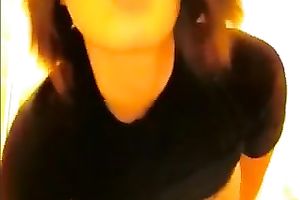 Mouth watering housewife showing wet jugs and large arse on livecam