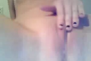 Cute dark brown black cock sluts with flat milk cans rubs her bawdy cleft on livecam