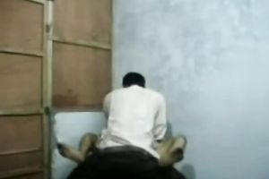 Horny Indian dude copulates cheap unattractive prostitute on the chair