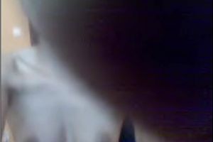 Skinny brunette hair college sweetheart flashes her milk cans on livecam