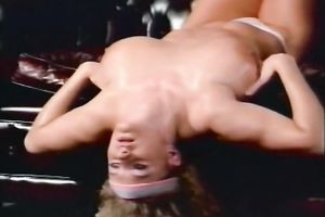 Extremely breasty blond lusty slutwife plays with her breasts