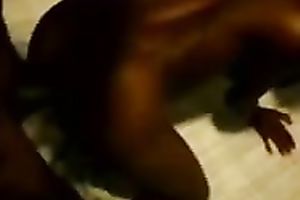 Dark dark chick gets wang in her constricted anal gap and in her throat