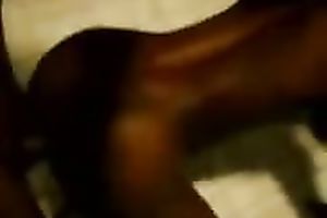 Dark dark chick gets wang in her constricted anal gap and in her throat