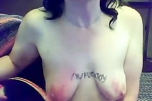 My uncomplaining doxy beating her saggy love bubbles for me