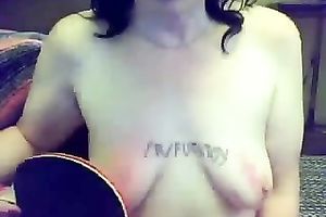 My uncomplaining doxy beating her saggy love bubbles for me