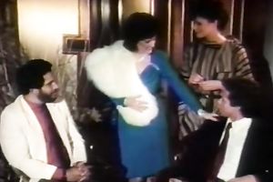 Hot breasty retro chick receives her whoppers licked by bunet stud