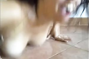 Slutty horn-mad brunette hair with large unattractive mambos was flashing her ugly cookie