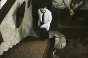 Two chicks give an fantastic fellatio and titfuck to the man