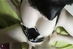 Pallid large breasted brunette white women of my buddy wanted some meat in her wet crack