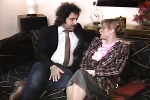 Blonde sexpot in dark nylons acquires her moist unshaved bawdy cleft worked over