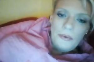 I am a excited cougar and I stuff my moist love tunnel with a sex toy