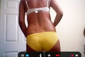 Kinky slim all natural black haired livecam hotwife flashed her shaggy slit