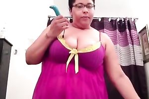 Extremely bulky kinky brunette does her most excellent whilst masturbating