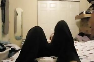 Chubby breasty floozy rubs her juicy fish taco on web camera