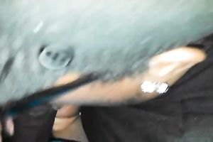 Chubby usual looking dark slutwife in glasses sucked my friend's 10-Pounder