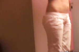 Sassy and captivating white legal age teenager is glad to eat wang