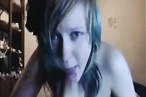 Nasty breasty gal blows my hard dong with great crave