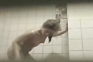 Spy camera filming my hawt flatmate in the baths