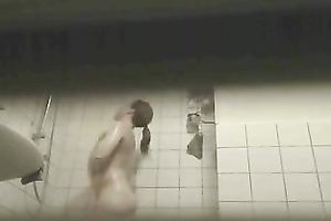 Spy camera filming my hawt flatmate in the baths