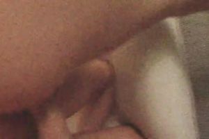 Kinky and restless gingerhead doxy rides on a large white 10-Pounder