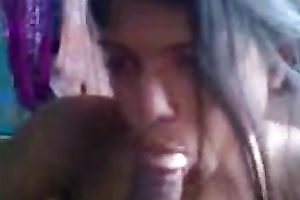 Skanky and impure Indian housewife engulfing giant shlong balls deep