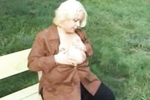 My busty 52 years old Married slut exposes her fun bags in the public park