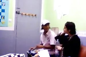 Lewd non-professional dark brown disrobes and lets chap jam her priceless bum