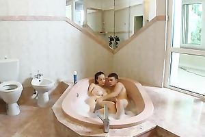 Lusty skinny chick of my buddy got screwed right in the washroom tub