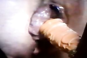 Nasty pumped pussy acquires mercilessly drilled with sex-toy