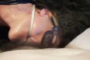 Light haired doxy in sunglasses picked up by my buddy gives him BJ