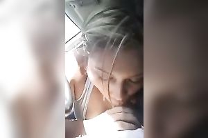 Adorable French legal age teenager engulfing my off in my car